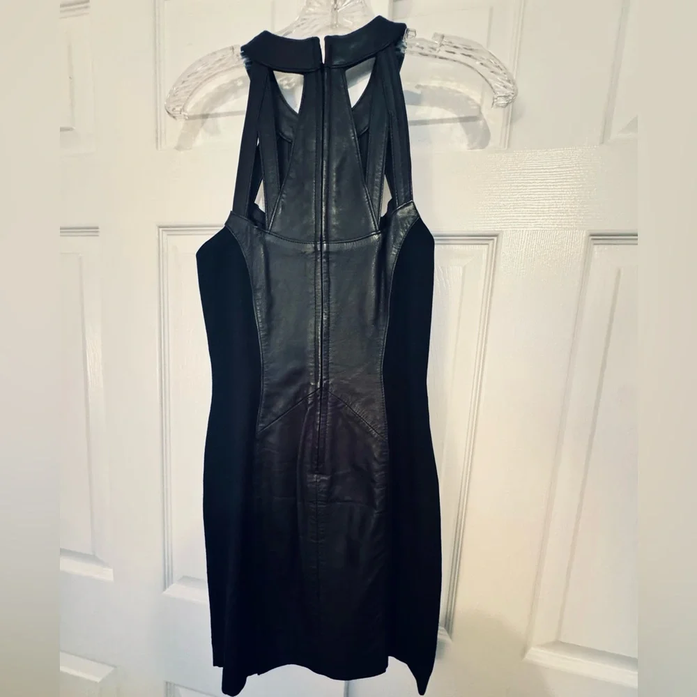 Wilson Black Leather Mini Dress with Cut-Outs - Picture 3 of 4